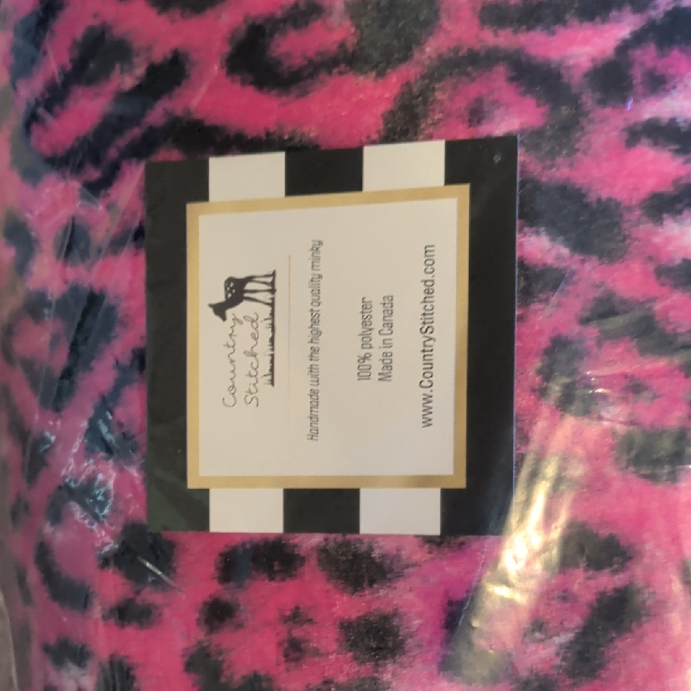 Pink Leopard Print Adult Blanket
